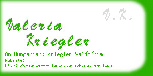 valeria kriegler business card